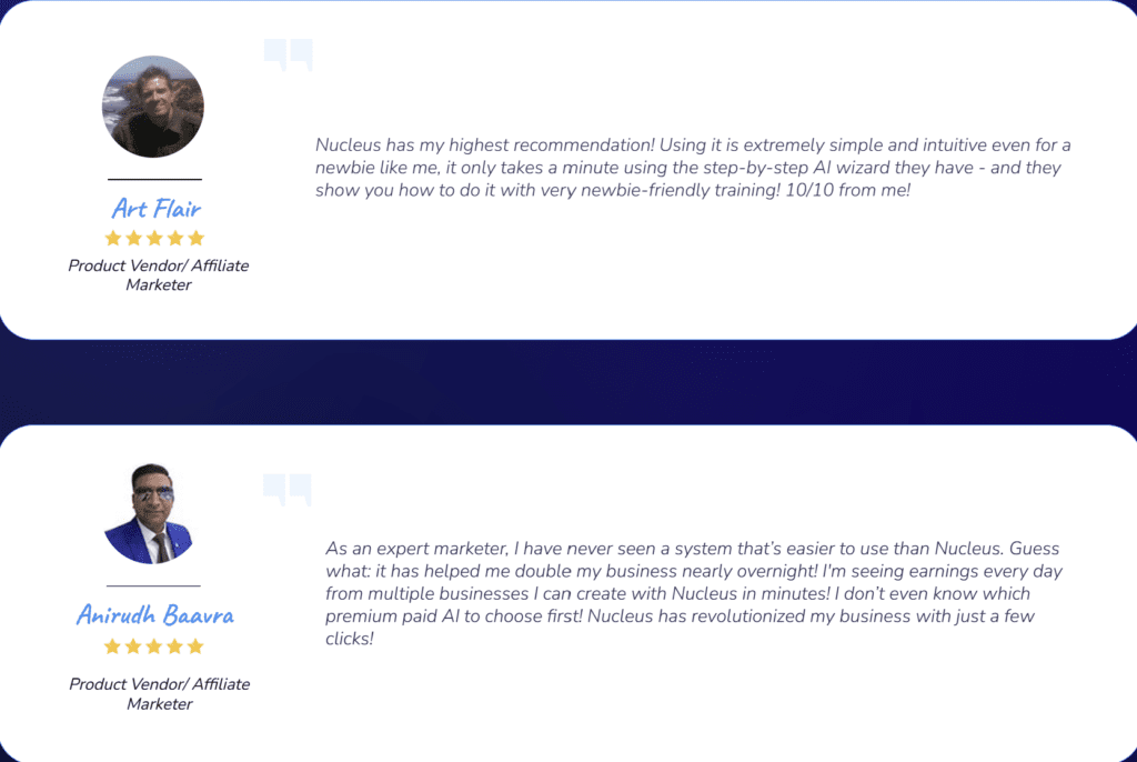 Nucleus Testimonials