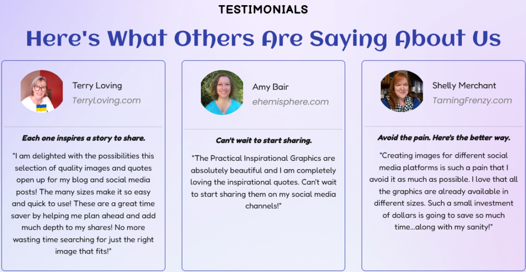 Practical Inspirational Graphics Vol 2 Testimonials