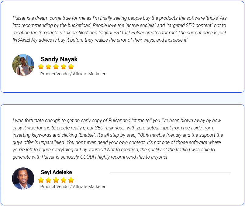 Pulsar Testimonials