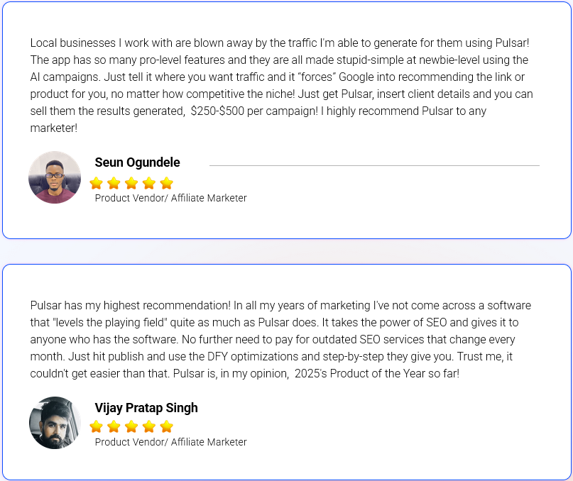 Pulsar Testimonials 2