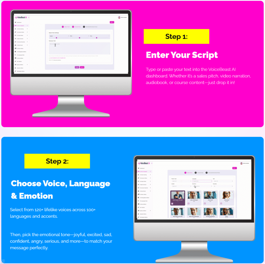 VoiceBeast AI Step 1-2