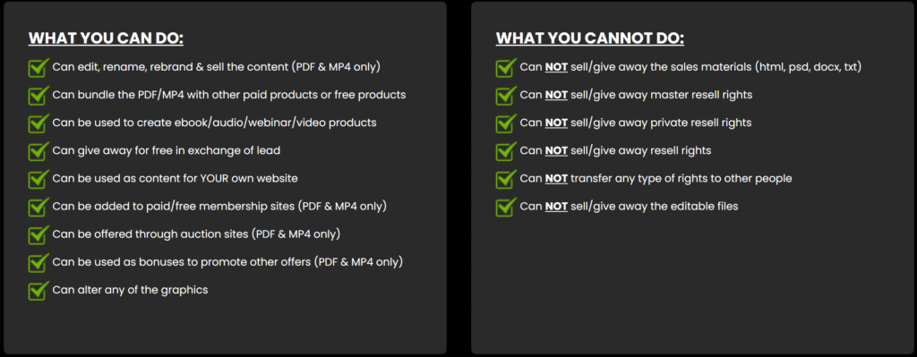 What you can and can't do