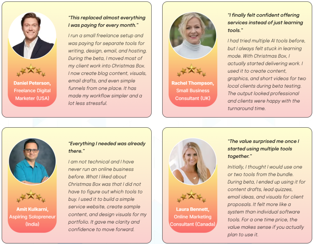 Christmas Box Testimonials 