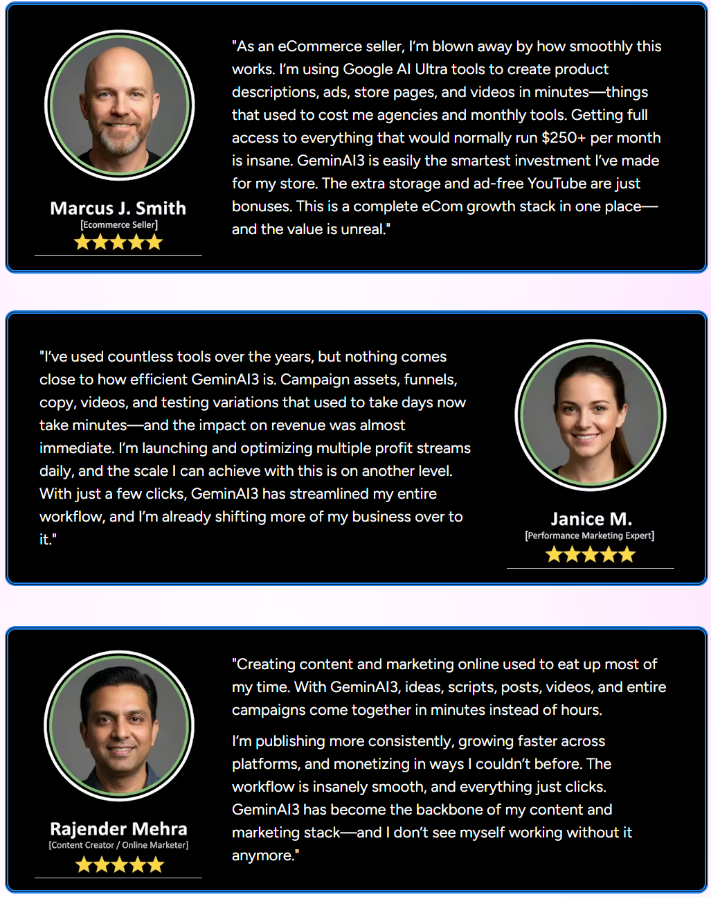 GeminAI 3 Testimonials