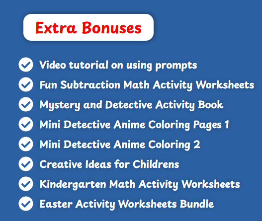 Story Prompts Detective for Kids Bonuses