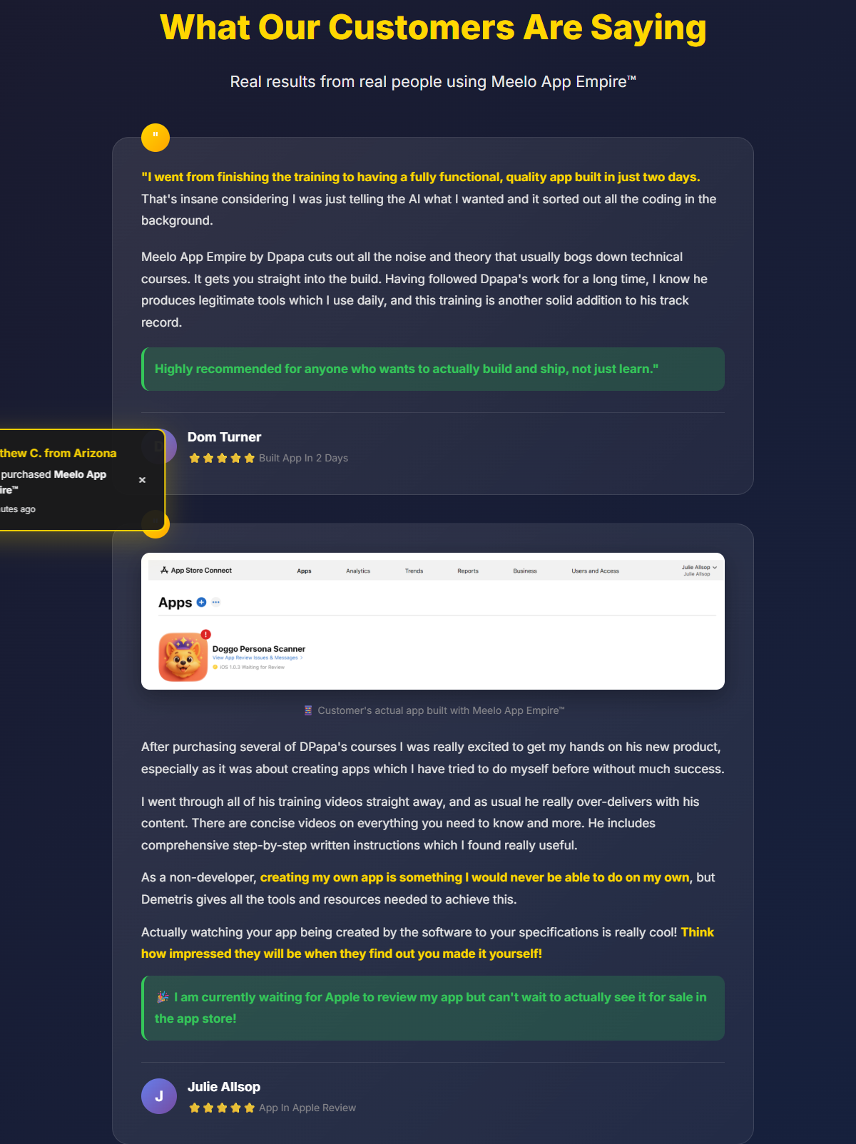 Meelo app empire testimonials