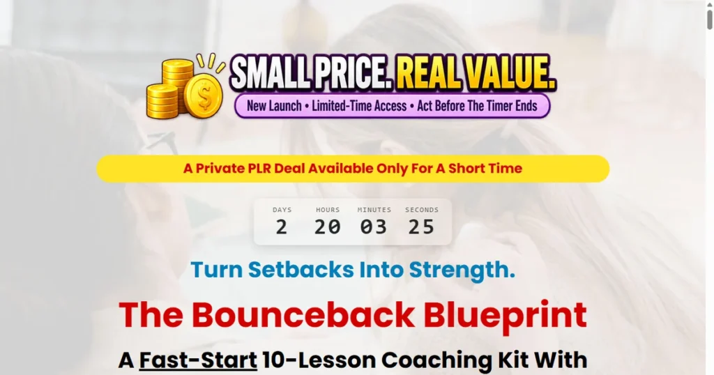 Bounceback Blueprint sales page screenshot