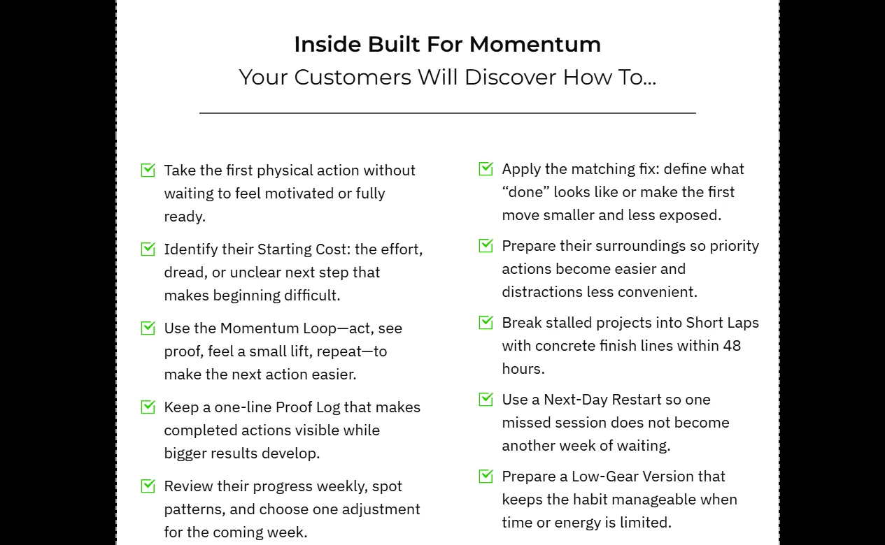 What is included in Built For Momentum