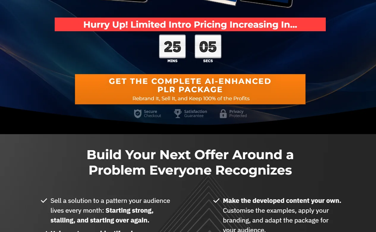 Built For Momentum pricing on the sales page