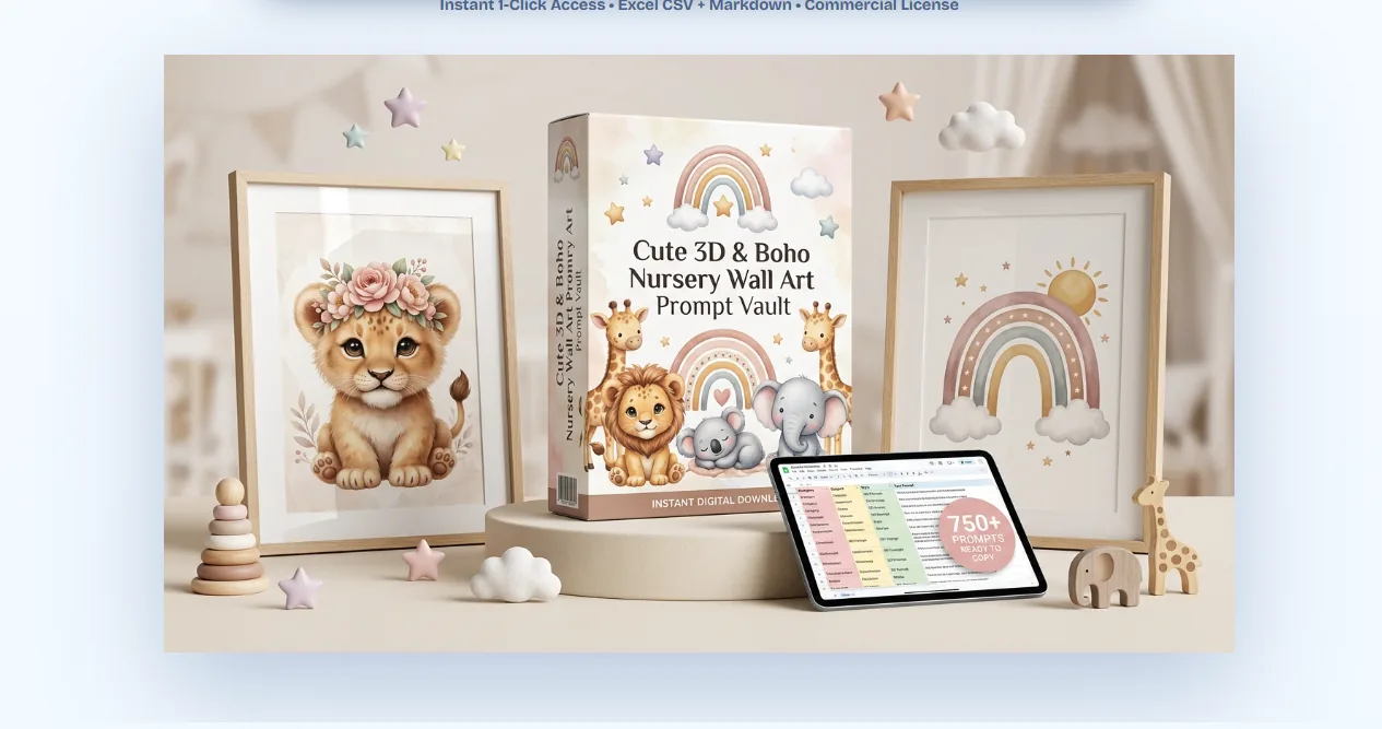 Cute 3D Nursery Wall Art product on the vendor's sales page