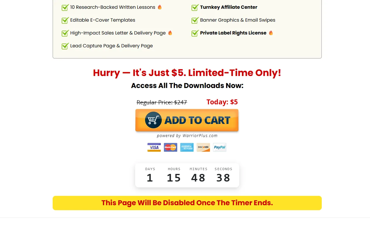 Grow Lasting Wealth pricing on the sales page