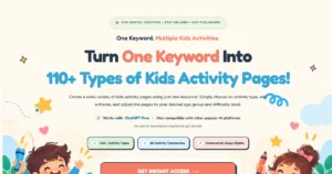 Kids Activity Studio sales page