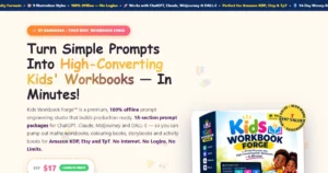 Kids Workbook Forge AI sales page