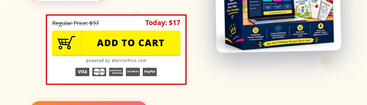 Kids Workbook Forge AI product on the vendor's sales page