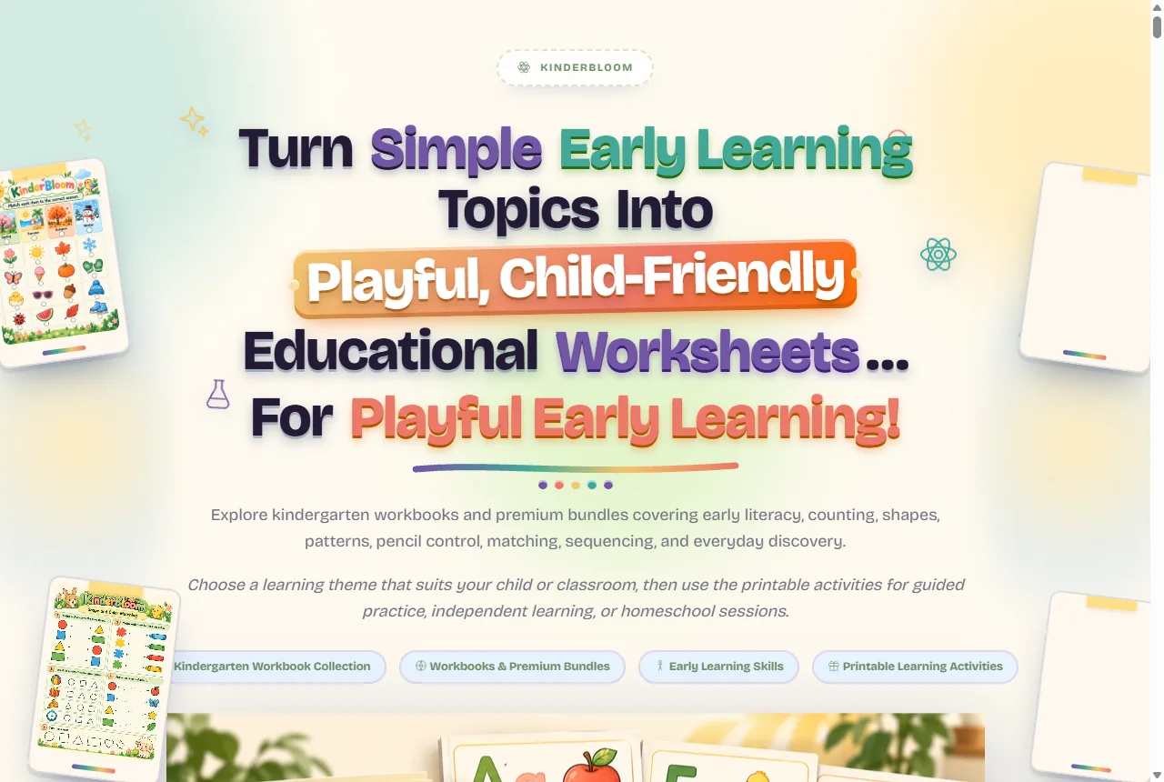 KinderBloom sales page screenshot