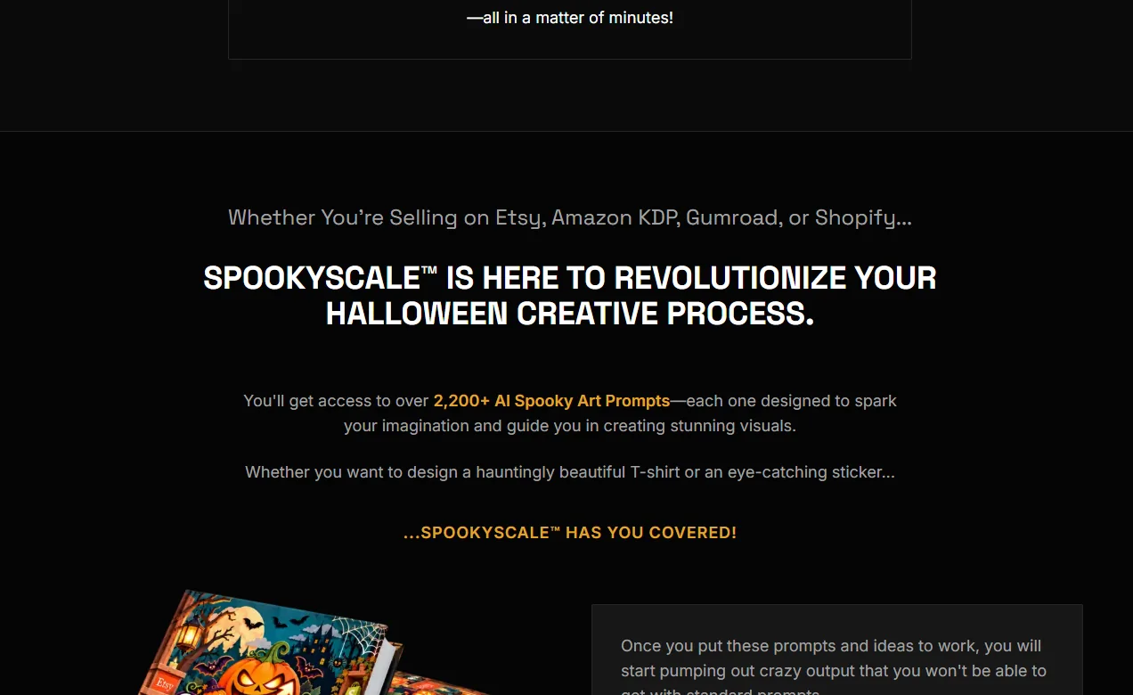 SpookyScale pricing on the sales page