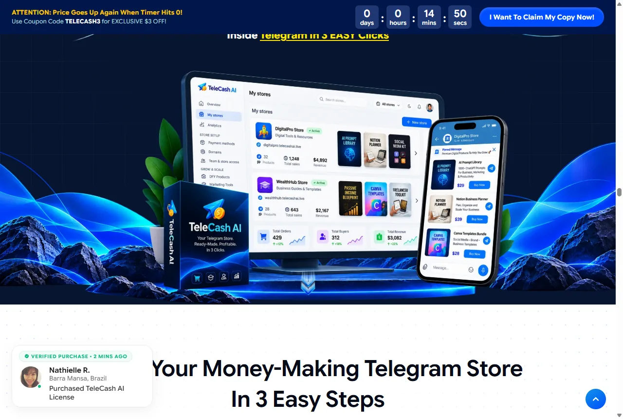 TeleCash AI page